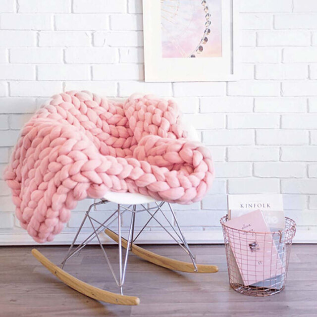 Oralia Chunky Knit Throw Blanket Handwoven Home Decor