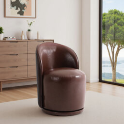 Upholstered Swivel Barrel Chair