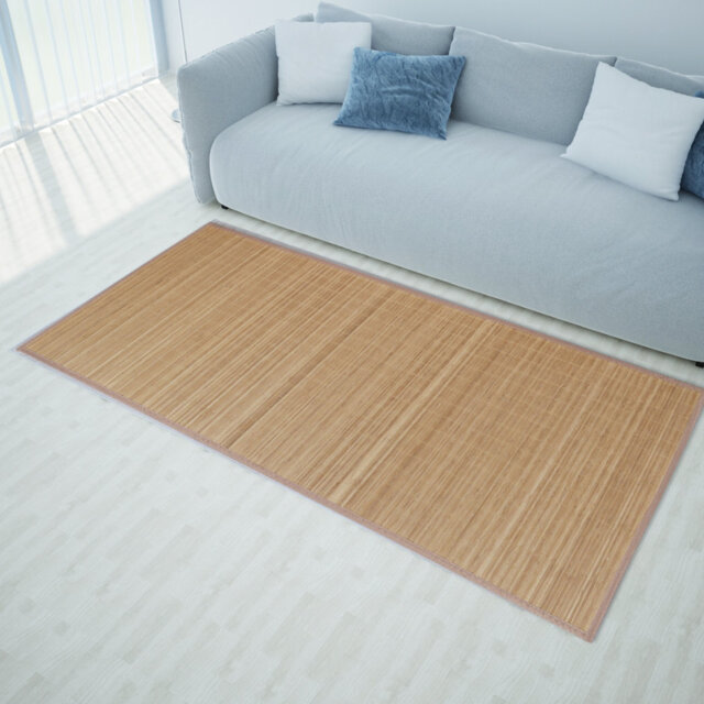 Persimmon Rectangular Bamboo Brown Rug