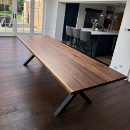 Solid Walnut Dining Table - Chunky X Legs