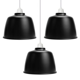13.5cm H Metal Drum Lamp Shade ( Screw On ) in Black