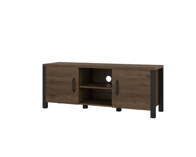 Alodee 41: The Savanna Chic TV Cabinet in Black Matt - Premium Laminated Board - W147cm