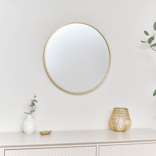 Round Gold Wall Mirror
