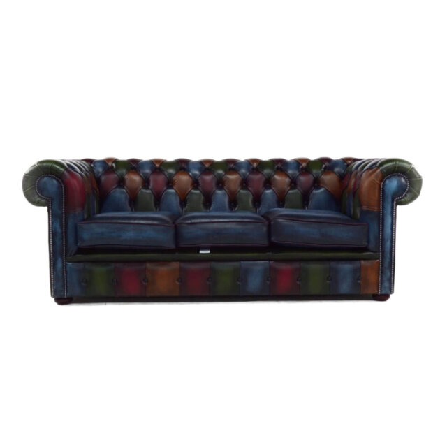 3 Seat Chesterfield Sofa In Antique Leather
