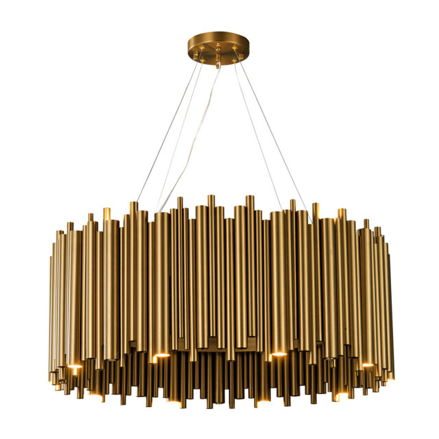 Copper Cylinders Stainless Steel Chandelier Modern Ceiling Lamp For Bedroom Living Room Dining Room Restaurant  Lightning -80cm
