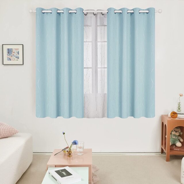 Senath Dotted Line Foil Printed Room Darkening Thermal Curtains