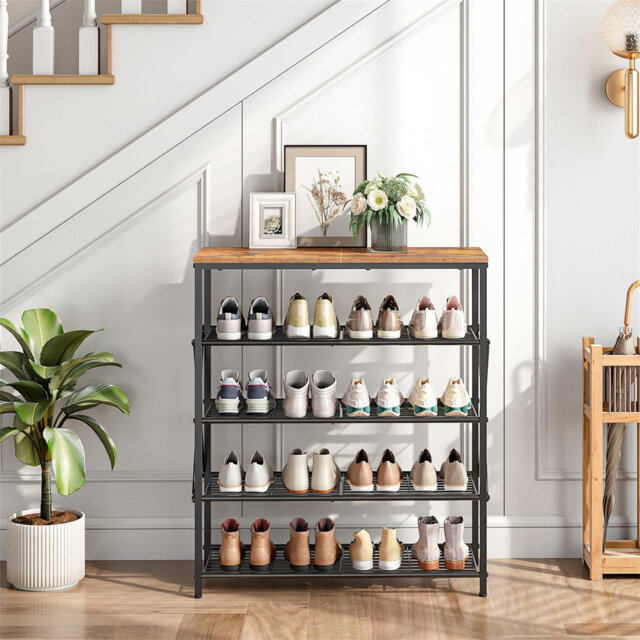 5-Tier Shoe Rack, Free-Standing Shoe Storage Rack, Can Accommodate 16-20 Pairs Of Shoes