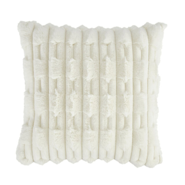Carved Faux Fur Cushion Cover