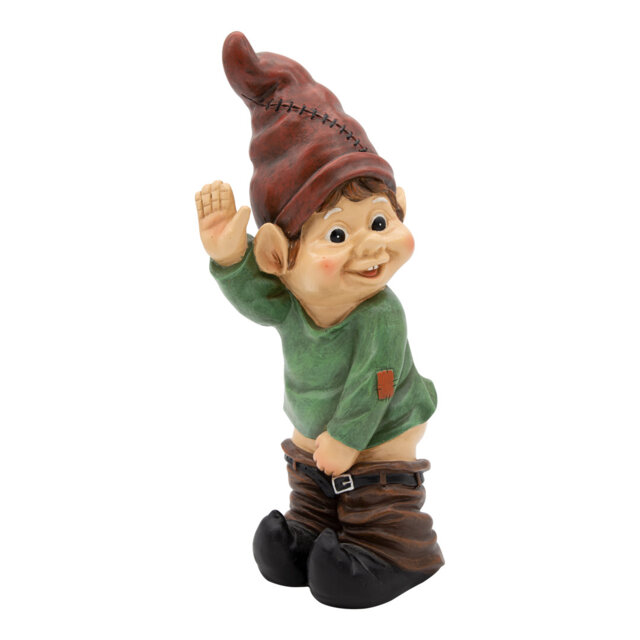 Caught His Pants Down Garden Elf Statue