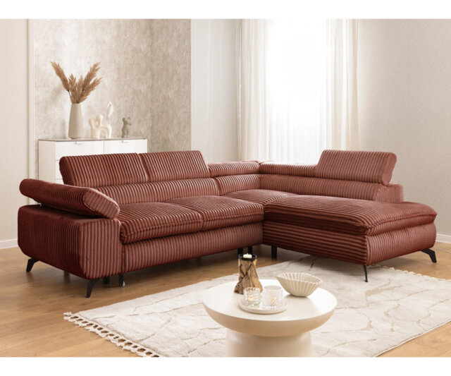 Bonnie 4 Seater Corduroy Corner Sofa with Storage