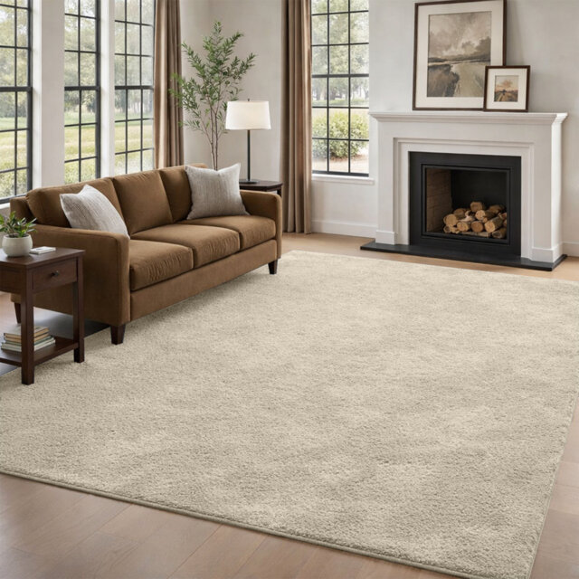 Luxury Fluffy High-Pile Rug for Living Room & Bedroom