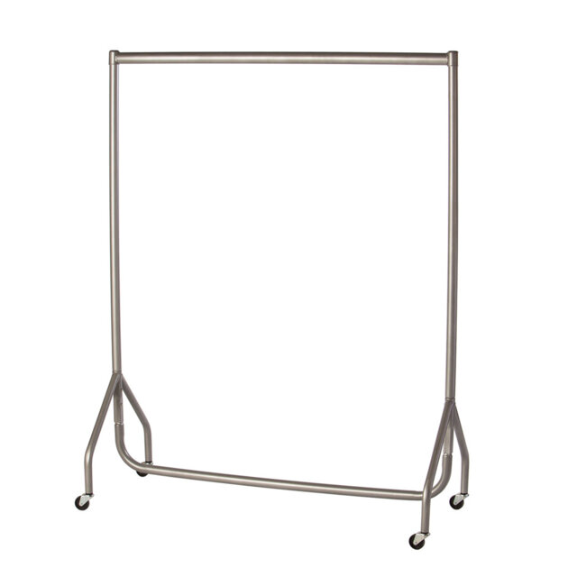 120cm Long x 150cm Tall Heavy Duty Rolling Clothes Rail Garment Storage Rack Silver