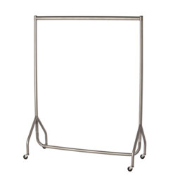 120cm Long x 150cm Tall Heavy Duty Rolling Clothes Rail Garment Storage Rack Silver