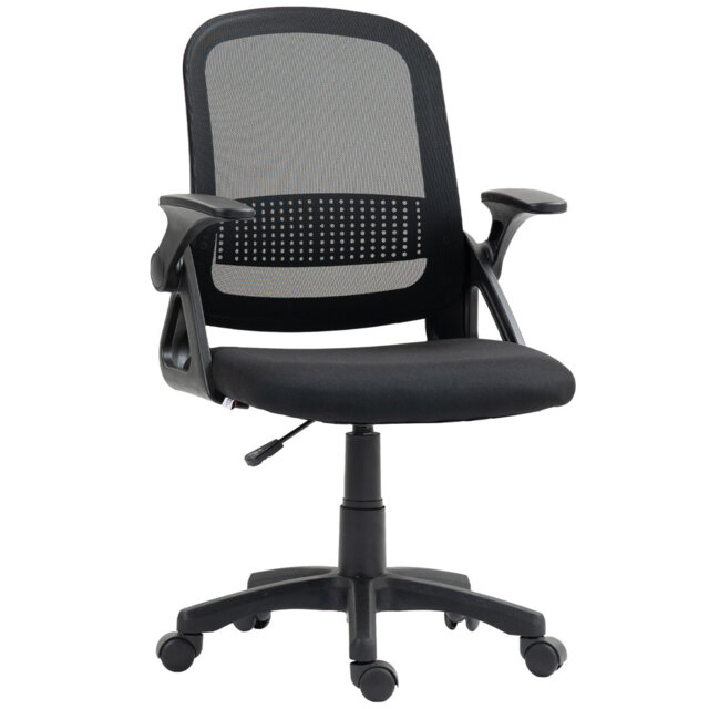 HOMCOM Breathable Mesh Office Chair Ergonomic Flip-up Armrests