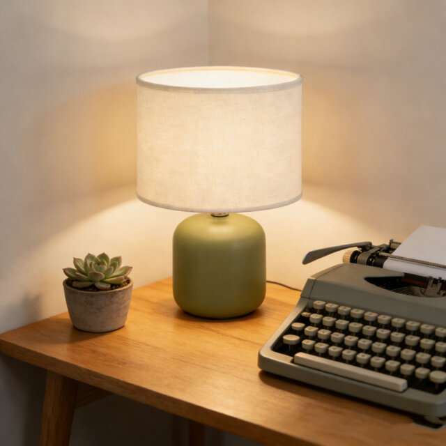 Green Tablelamp - Sage Green Table Lamp Bedside, Tablelamp For Living Room, Lamp For Office, Modern Lamp
