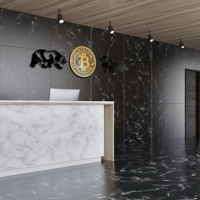 3 Piece Cryptocurrency Bitcoin Metal Wall Décor Set