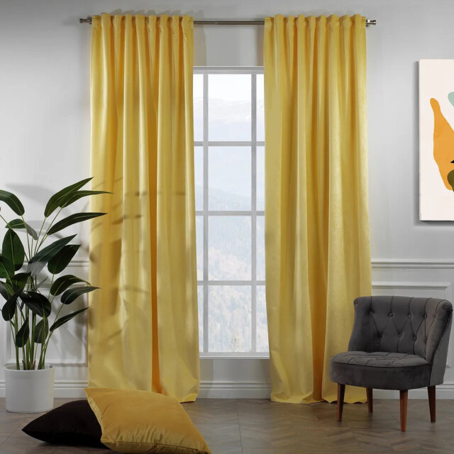 Extra Long & Extra Wide Matte Velvet Curtain Panel