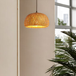 Bettylee 18cm H Rattan Round Lamp Shade in Brown