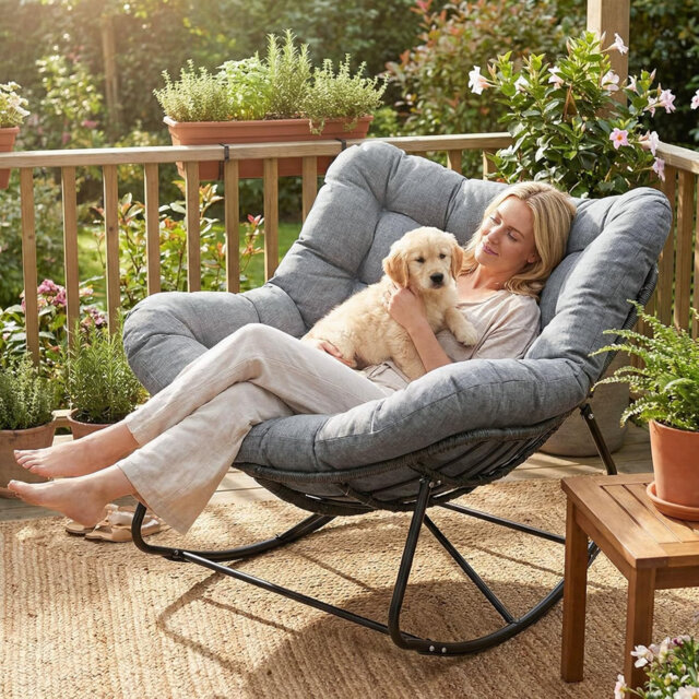Rattan Rocking Chair – Rattan + Cushion