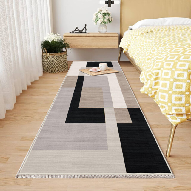 Traditional Persian Printed Area Rug & Runner, Non-Slip Washable Hallway Floor Carpet