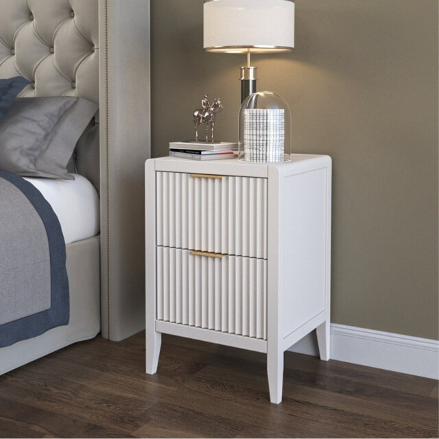 Ameenah Solid + Manufactured Wood Bedside Table