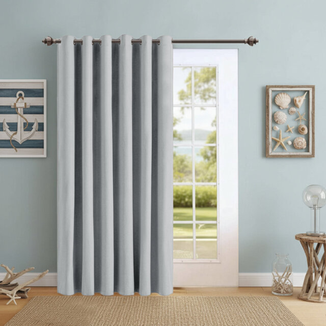 Aspire Homeware Linen 100% Blackout Single Panel Curtain for Noise Reduction and Light Blocking