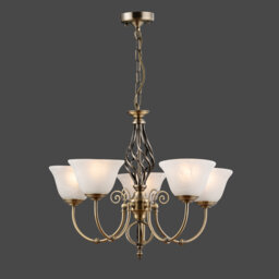 Campbellsburg 5 - Light Twist Shaded Chandelier Alabaster Style Glass