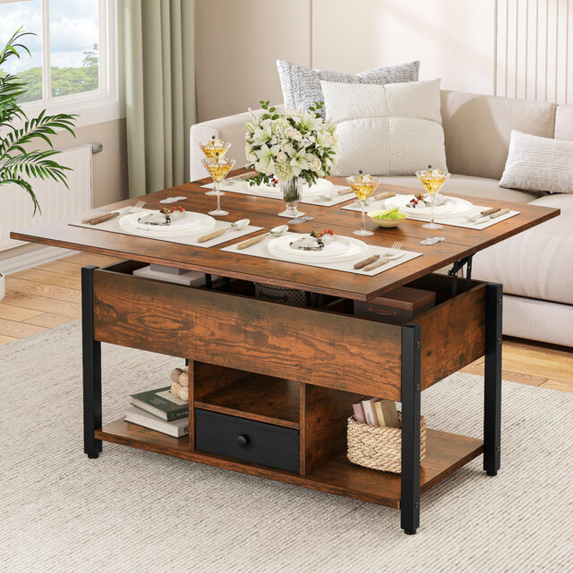 Afeez Lift Top Coffee Table with Storage,Extendable Coffee Table Centre Table for Living Room