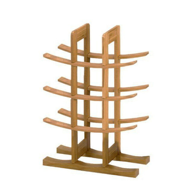 Arva 12 Bottle Solid Wood Tabletop Wine Bottle Rack in Natural Brown