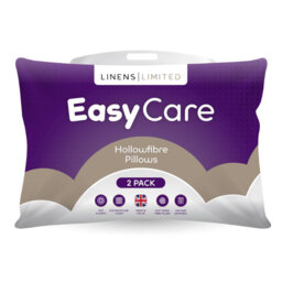 Linens Limited Soft Pillows, Made in the UK, Easy Care, Soft and Firm with Orthopedic Support, Hypoallergenic Polypropylene Hollowfibre, Machine Washa