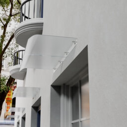 200cm W x 43cm D Garden Sanctuary Frosted Window Door Awning Canopy