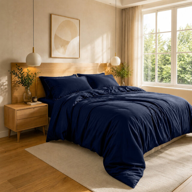 4-Piece Microfiber Duvet Cover Set – Pillowcases & Fitted Sheet