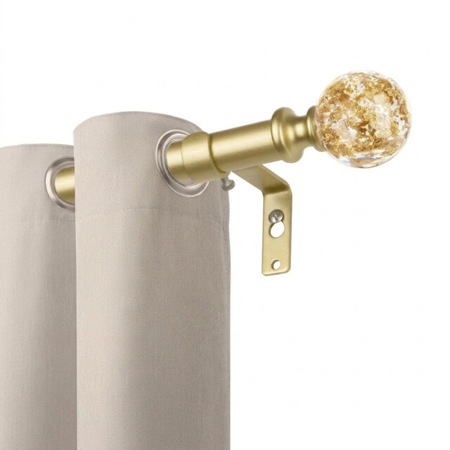 Natural 80cm to 218cm 1.9cm Single Curtain Pole