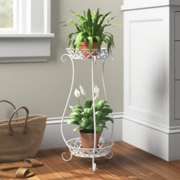 Berwick 2 Tier Round Tall Vintage Metal Plant Stand