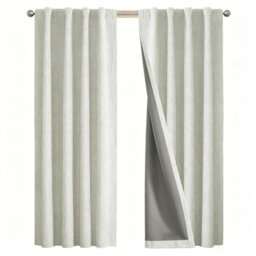Light Beige Blackout Thermal Curtains - 100% Light Blocking, Dual Hanging 139x243 cm