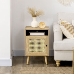 39cm W Rattan/Wicker,Solid + Manufactured Wood Bedside Table