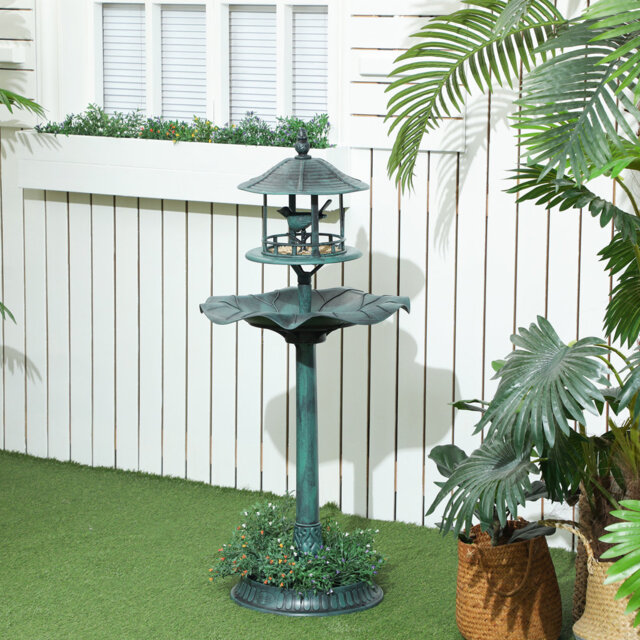 Plastic Pedestal@@Birdbath@@Column Birdbath