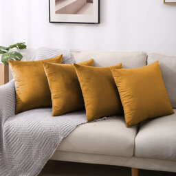 Square Luxury Velvet Throw Cushion Covers for sofa, couch set of 4