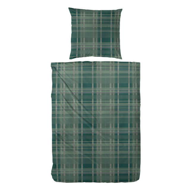 Telton Cotton Chequered Duvet Cover Set with Pillow Shams Included