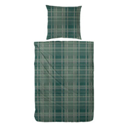 Telton Cotton Chequered Duvet Cover Set with Pillow Shams Included