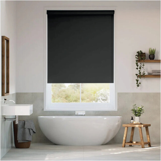 ndoor Blackout Roller Shade for Windows, Trimmable Custom Fit Window Blind with Light Blocking & Privacy