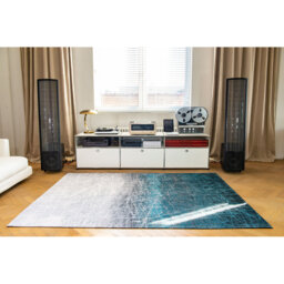 Mad Men Fahrenheit Polar Vortex Flatweave Blue Rug