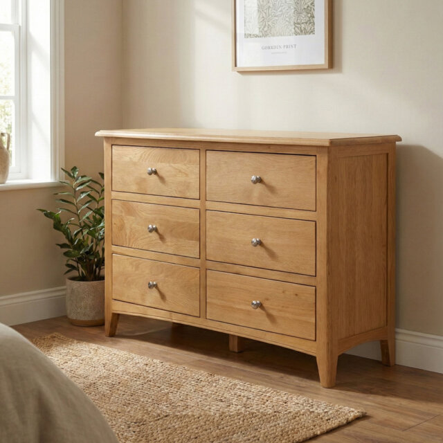 Censu Oak 6 Drawer Chest