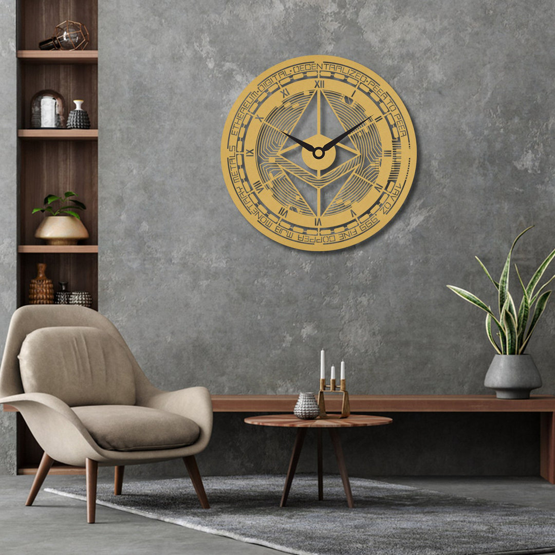 Ethereum-Coin-Wall-Clock-Crypto-Coin-Bitcoin -Coin-Office-Wall-Clock-Office-Design-Adult-Coin-Bank-Coin-Wall-Hanging by  Wayfair | ufurnish.com