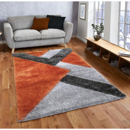 Woodbranch Shaggy Orange/Grey Rug