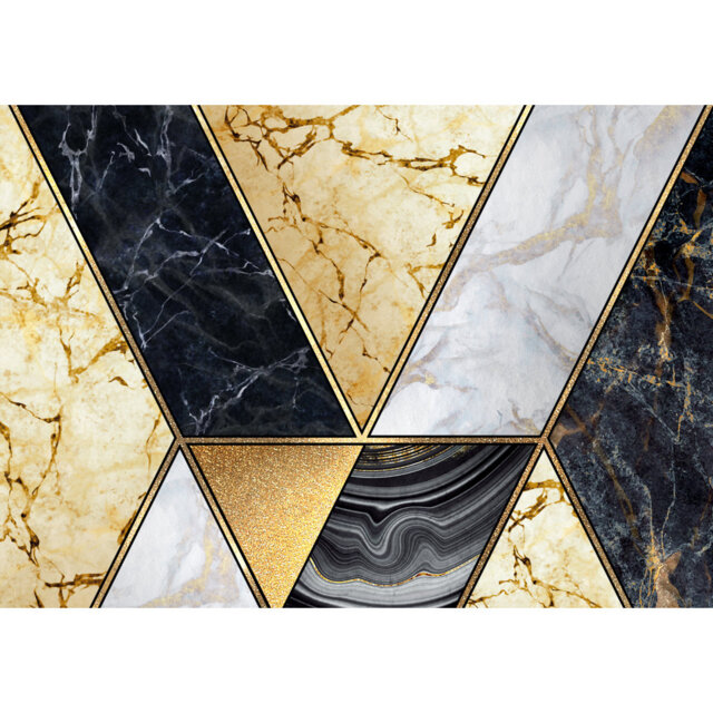 Geometric Gold Indoor / Outdoor Area Rug