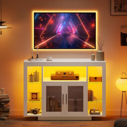 "Unfinished TV Stand for TVs up to 32"" with Fireplace Included"