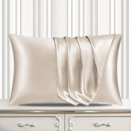 Satin Silk Pillow Cases Pack of 2 Super Soft Smooth Pillow Covers Breathable Hypoallergenic Envelope Closure