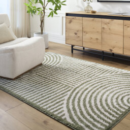Machine Washable Shaggy Boho Grass Green Area Rug