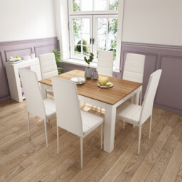Elfredia 6 Person 73Cm Height Wood Dining Set
